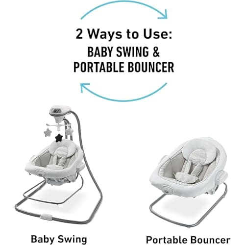 Graco DuetConnect LX Portable Baby Swing and Bouncer, Multi-Direction Baby Bouncer Seat, Multiple Swing Speeds, Redmond 3