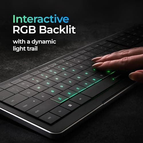 Clevetura CLVX 1 Wireless Touchpad Keyboard | Bluetooth & USB-C | Low Profile, RGB Backlit, Touch Sliders, Quiet Scissor Keys | Compatible with Windows/Linux/MacOS | Ergonomic Typing 4