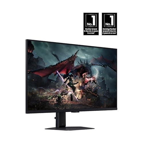 SAMSUNG 32-Inch Odyssey G50D Series QHD Fast IPS G-Sync Compatible Gaming Monitor, 1ms, VESA DisplayHDR 400, 180Hz, AMD FreeSync, Adjustable Stand, Eye Saver Mode, LS32DG502ENXZA, 2024 2