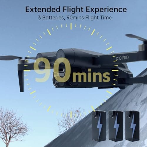 CHUBORY X10 PRO Drone with Camera for Adults 4K UHD, 3280 FT Long Range Control, 90 Min Prolonged Flight, Auto Return Function, Follow Me Mode, Brushless Power, 5G FPV RC Quadcopter for Starters (<0.55lb) 2