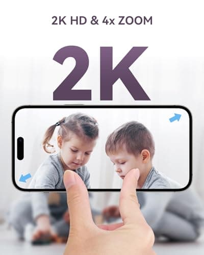 Comfyer Hybrid Video No WiFi & Smart WiFi Baby Monitor - 5" 1080P Split Screen & 2K Camera App Control, Motion Alerts, Sound Detection, HD Night Vision, 5050mAh Battery,Triple Security, 1600ft Range 4