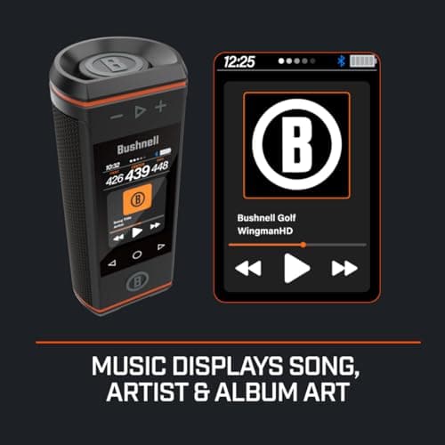 Bushnell Wingman HD Golf GPS Speaker Bundle - 3.5” Color HD Touchscreen, 360 Audio, 2 x 10 Watt Speakers, BITE Mount with PlayBetter Protective Wingman Pouch 3