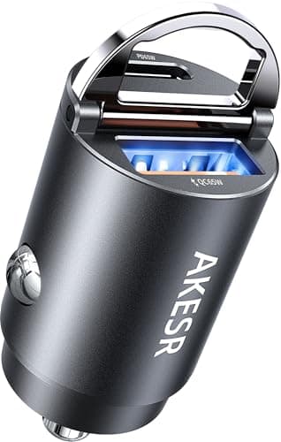 AKESR 65W USB C Car Charger Fast Charging，12V USB Outlet Accesorios para Carro，Compact Cigarette Lighter Adapter，Car Phone Charger for iPhone/17/16/15/14/13 Samsung S25 S24 S23Google Android