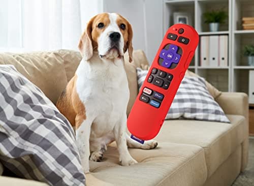 AKSHFETH Portable Electronic Device Cover for Roku Express 4K+ Voice Remote RCA1R, RC-GZ1, Streaming Stick 4K Silicone Case with Lanyard (Pink) 5