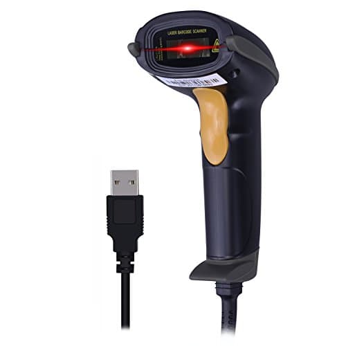 WoneNice USB Laser Barcode Scanner Wired Handheld Bar Code Scanner Reader Black 2
