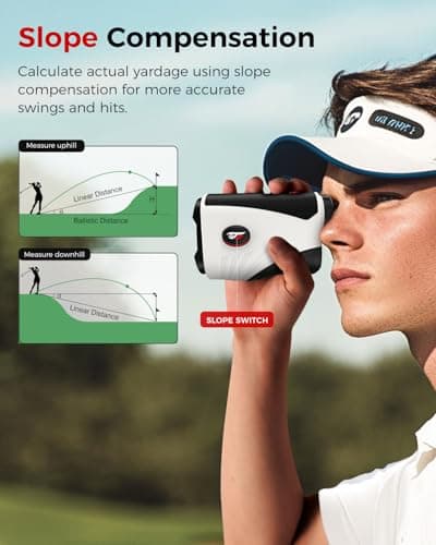 Golf Rangefinder with Slope - 1200 Yards Laser Range Finder with Flag Pole Locking Vibration, 7X Magnification rangefinder with Magnet Stripe 5
