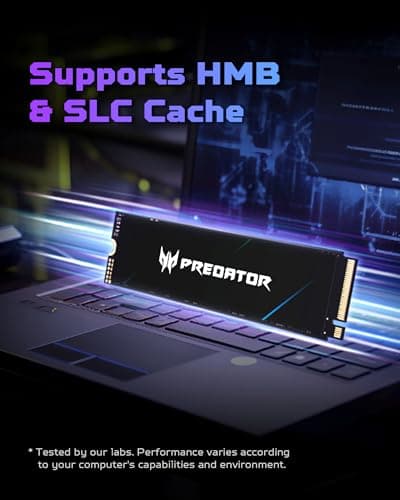 Acer Predator GM7 1TB SSD: M.2 2280 PCIe Gen 4 x4 NVMe 2.0, Read Speed Up to 7400 MB/s, Internal PC Solid State Drive for Laptop, Desktop and PS5 5