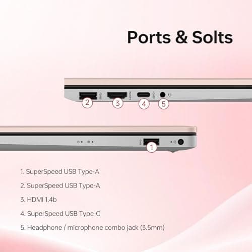 HP 2025 17t Business Professional Rose Gold Laptop, 17.3" HD+ Touchscreen, Intel Core i5-1334U, 32GB RAM, 2TB SSD, Webcam, FP Reader, Backlit KB, HDMI, Wi-Fi 6, Windows 11 Pro 4