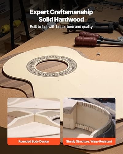 VEVOR 38 Inch Beginner Acoustic Guitar, Classical Guitar Full Starter Kit with Nylon Strings, Gig Bag, Strap, Tuner, Extra Strings, Pick, Capo, for Teenagers Adults Students Youth, Natural 4