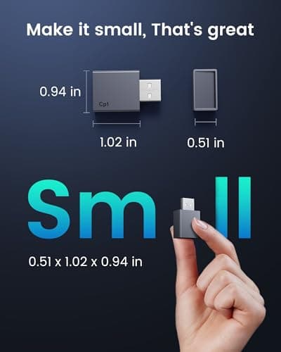 YJLUUJL Carplay Wireless Adapter for Apple iPhone - Convert Wired to Wireless Bluetooth Car Play Adapters for Cars from 2016 and iOS 10+, No Latency,Plug and Play Easy Use, Mini USB Type A Black 2