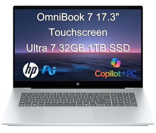 HP OmniBook 7 (Next Gen Envy 17) AI Laptop (17.3" FHD Touchscreen, Intel Core Ultra 7 258V, 32GB DDR5, 1TB SSD, ARC 140V GPU (16GB)), Copilot+ PC for Business, Designer, 5MP IR Webcam, Win 11 Pro