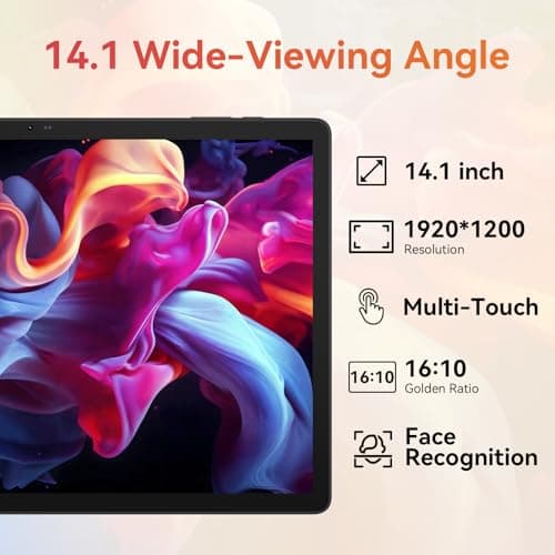 URAO Tablet｜14 inch Android 15 Tablet｜30GB RAM 256GB ROM｜1920 * 1200 IPS FHD｜10000mAh 30W Fast Charging｜Octa-core Processor｜Wi-Fi 6, BT 5.4｜Dual Camera with Keyboard｜Mouse｜Stylus｜Case｜Headphone 5