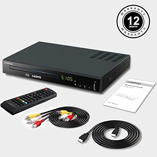 Blu Ray DVD Player,Full HD Blu-ray Disc Player CD Players with Easy Hook Up and User Friendly, 1080P Home Theater DVD Player with HDMI Output, Support HDD and USB Playback 5