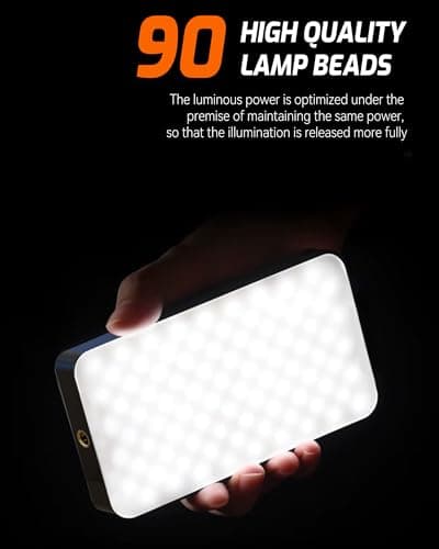 Portable Selfie Light for iPhone: 90 LED Rechargeable Phone Fill Lights, Ring Light for Camera Picture, Makeup Photo, Video Conferences, Laptop Use, Zoom Meetings, TikTok, Vlog Photography 2