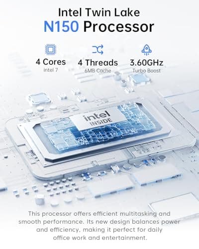 ACEMAGIC V1 Mini PC Computers, Intel Twin Lake N150(Turbo 3.6GHz), 16GB DDR4 RAM 1TB M.2 SSD Mini Desktop Computer, 4K HDMI DP/2xUSB3.2 WiFi6/BT5.2, VESA GbE, HTPC/Business Office Micro Pc 2
