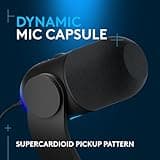 Logitech G Yeti GX Dynamic RGB Gaming Microphone, Podcast Microphone with LIGHTSYNC, Blue VO!CE, G HUB Control, USB Plug and Play - Black 2