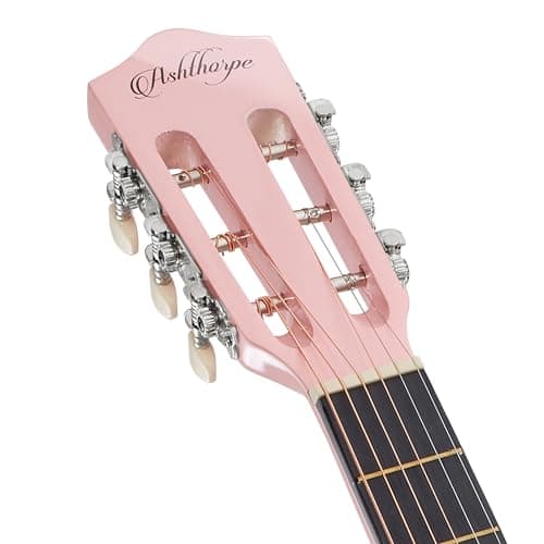 Ashthorpe 38-inch Beginner Acoustic Guitar Package (Pink), Basic Starter Kit w/Gig Bag, Strings, Strap, Tuner, Picks 5