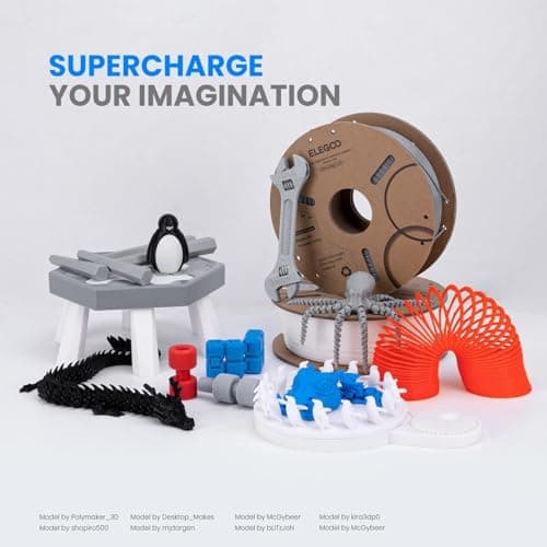 ELEGOO PLA Filament 1.75mm Black 1KG, 3D Printer Filament Dimensional Accuracy +/- 0.02mm, 1kg Cardboard Spool(2.2lbs) 3D Printing Filament Fits for Most FDM 3D Printers 6