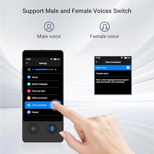 Anfier Translator Device W12S Support 144 Languages and Accents 98% High Accuracy Rapid Two Way Translation in 1s with Protective Case and Lanyard W12S Black 4