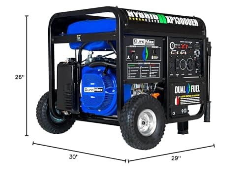 DuroMax XP13000EH 13,000-Watt Dual Fuel Portable Generator - Gas & Propane, Electric Start, Whole Home Backup Power, Transfer Switch Ready, RV & Emergency Ready 3