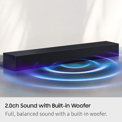 Samsung B-Series Soundbar HW B400F 2.0 ch Soundbar with Built in Subwoofer (2025 Model) One Remote Control, Surround Sound Expansion, Voice Enhance Mode 3