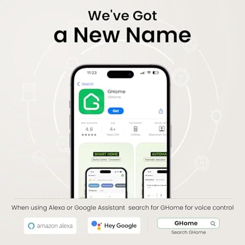 GHome Smart Plug, WiFi Smart Plugs Work with Alexa and Google Home, Smart Outlet Timer with APP Remote Control, 2.4GHz Wi-Fi Only, No Hub Required, ETL FCC Listed, White 5