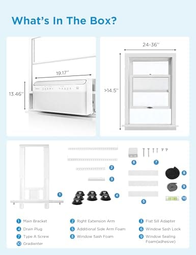 Midea 10,000 BTU U Shaped Smart Inverter Window Air Conditioner - Cools 450 Sq Ft, Ultra Quiet with Open Window Flexibility - Alexa/Google Assistant Compatible - 35% Energy Savings, Remote (Updated) 2