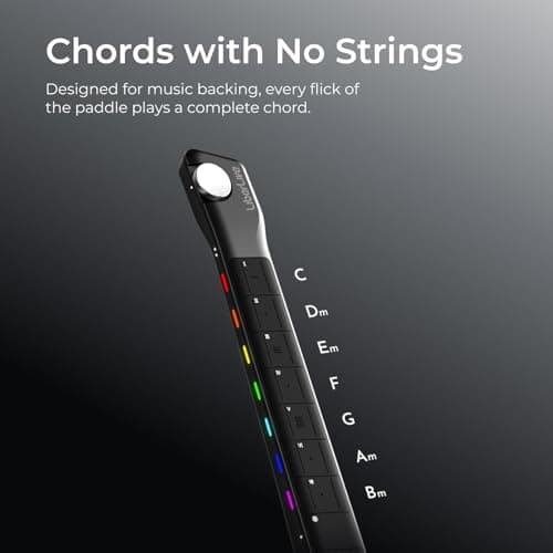 LiberLive C1 Stringless Smart Guitar, Foldable Travel Backing Guitarra, Chord Generator, App Interactive Chord Sheets, Built-in Drum Machine & Bassline for One-Man Band, For Adults & Teens (Black) 2
