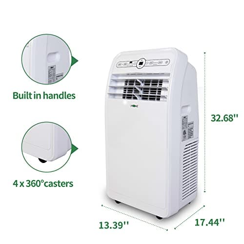 Uhome 12000 BTU Portable Air Conditioner with Heater up to 400 Sq. Ft, Ac Heater Combo Window Unit, Portable AC Unit with Dehumidifier & Fan, Cools & Heats,Remote Control and Window Kit Included,White 2