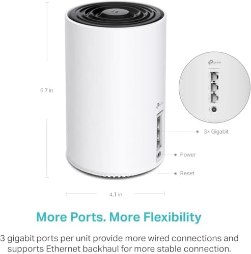 TP-Link Deco XE75 AXE5400 Tri-Band WiFi 6E Mesh System - Covers up to 5500 Sq.Ft, Replaces WiFi Router and Extender, AI-Driven Mesh, 6GHz Band, 2-Pack 4