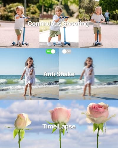 Digital Camera, Kids Camera with 32GB Card, FHD 1080P 44MP Vlogging Camera, 16X Zoom Point and Shoot Digital Camera Compact Portable Rechargeable Cameras for Teens Boys Girls Students Seniors-Black 3