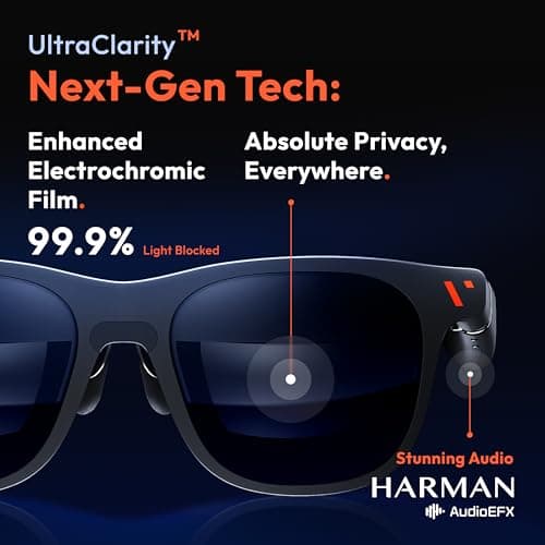 VITURE Pro XR/AR Glasses, 135" 120Hz 1000Nits Display, Harman Audio,Electrochromic Film,Myopia Adjustments,for iPhone 17/16/15/Android/Mac/PC/Steam Deck,First-ever Immersive XR Experience for Switch 2 3