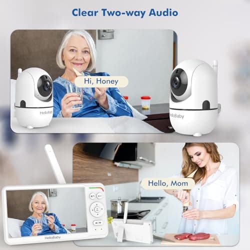 HelloBaby Baby Monitor 6" World First IPS Screen 30H Battery, Secure No WiFi, Pan Tilt Video Camera with Night Vision, VOX, 2-Way Talk, 1000ft, Portable Video Audio Monitor Ideal for Mom, Elderly, Pet 4