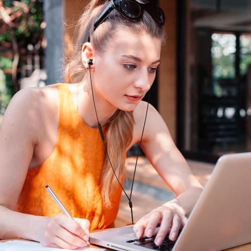 JBL Tune 310C - Wired Hi-Res in-Ear Headphones, Tangle-Free Flat Cable, 3-Button Remote with Microphone (Black) 2