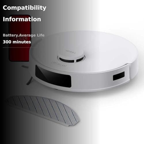 Yeedi C12 Robot Vacuum Cleaner and Mop, 8000Pa Strong Suction, ZeroTangle Brush, Smart Navigation, Self-Charging, White 3