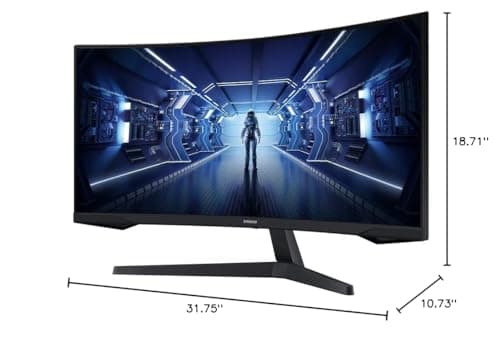 SAMSUNG 34' Odyssey G5 Ultra-Wide Gaming Monitor with 1000R Curved Screen, 165Hz, 1ms, FreeSync Premium, Large Display, Eye Comfort, Multiple Ports, WQHD, LC34G55TWWNXZA, Black 5