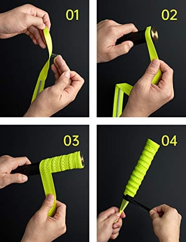 WOED BATENS -2 Player Badminton Set, Carbon Fiber Badminton Rackets Badminton Racquet for Backyards Gym with 3 Shuttlecocks 2 Grip Tape and 1 Badminton Bag, Yellow Orange 4