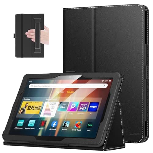 MoKo Case Fits Amazon Kindle Fire HD 8 & 8 Plus Tablet (12th Generation/10th Generation, 2024/2022/2020 Release) 8", Slim Folding Stand Cover with Auto Wake/Sleep, Black