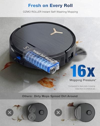 ECOVACS DEEBOT X9 PRO Omni Robot Vacuum and Mop, 16,600Pa Blast Suction, OZMO Roller Instant Self-Washing Mop, ZeroTangle 3.0, Triple Lift System, AI Navigation, Hands-Free Omni Station 3