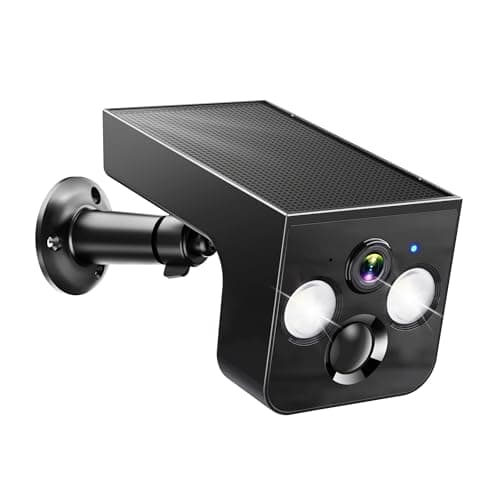 PM POPMAKE Solar Security Cameras Wireless Outdoor 2K Battery Powered AI Motion Detection 2-Way Talk Color Night Vision WiFi Waterproof SD/Cloud Storage Non-Stop Solar Panel Camera Outdoor Wireless