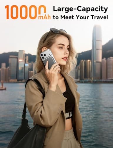 Magnetic Portable Charger, 10000mAh Power Bank, 20W Fast Charging for Magsafe Battery Pack, Travel Essential Wireless Charger Compatible with iPhone 17/16/15/14/13/12 Pro/Max/Air/Plus Series, Samsung 4
