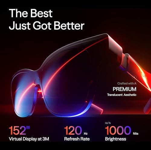 VITURE Luma Pro XR Glasses — 152” 1200p Ultra Sharp Display, 1000 Nits, 52° FOV, Dimming Adjustments, AR Glass for iPhone 17/16/15, Android, Mac, PC, Steam Deck, First-Ever XR Experience for Switch 2 2