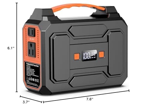 Portable Power Station Bank 146Wh 200W Peak(100W Rated), Solar Powered Power Bank with AC Outlet 110V for Camping, Solar Charger Power Bank Battery Pack 39600mAh for Home Outdoor Emergency 2