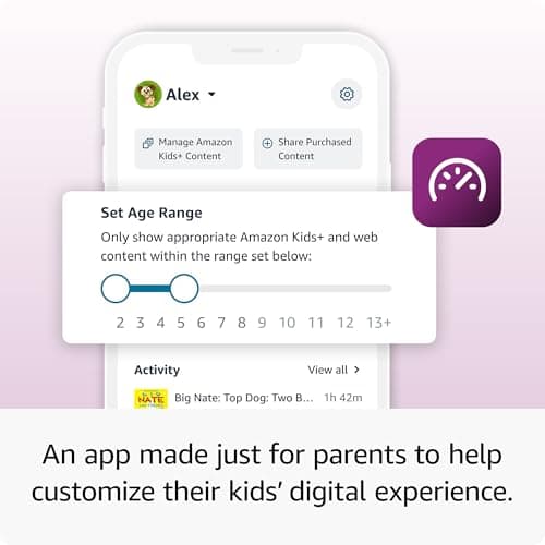 Amazon Fire 7 Kids tablet (newest model) ages 3-7. Top-selling 7" kids tablet on Amazon. Includes 6 months of ad-free and exclusive content, easy parental controls, 10-hr battery, 16 GB, Blue 4