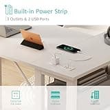 Lufeiya White L Shaped Computer Desk with Drawers & Storage Shelves, 47 Inch Corner Reversible Desk with Power Outlet for Home Office Bedroom, L-Shaped Teen PC Desks with Fabric Drawer, White 5