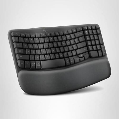 Logitech Wave Keys Wireless Ergonomic Keyboard with Cushioned Palm Rest, Comfortable Natural Typing, Easy-Switch, Bluetooth, Logi Bolt Receiver, for Multi-OS, Windows/Mac - Graphite 5
