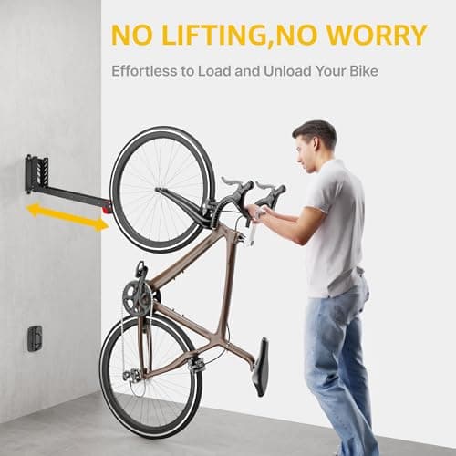 monTEK Swivel Bike Wall Mount, No Heavy Lifting Required Bike Wall Mount, Bike Hangers for Garage, Space-Saving Bike Rack Garage, Easy to Load and Unload, Bike Hanger Can Hold Up to 77 lbs, 2 Pack 4