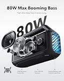 Soundcore Boom 2 by Anker, Outdoor Speaker, 80W, Subwoofer, BassUp 2.0, 24H Playtime, IPX7 Waterproof, Floatable, RGB Lights, USB-C, Custom EQ, Bluetooth 5.3, Portable for Camping and Beach - Black 2