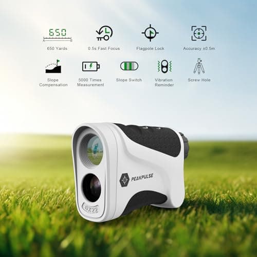 PEAKPULSE Golf Rangefinder for Golf Range Finder Distance Finder with Slope Mode, Flag Pole Locking Vibration︱Fast Focus System 2