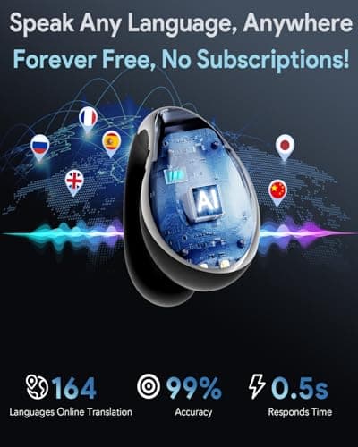 Boytond Ai Translation Earbuds Real-Time – Ear Buds Translators Any Language, Audifonos Traductores Inglés Español, Instant Translating Earbud Devices for Live Global Conversations, Mirror Black 2